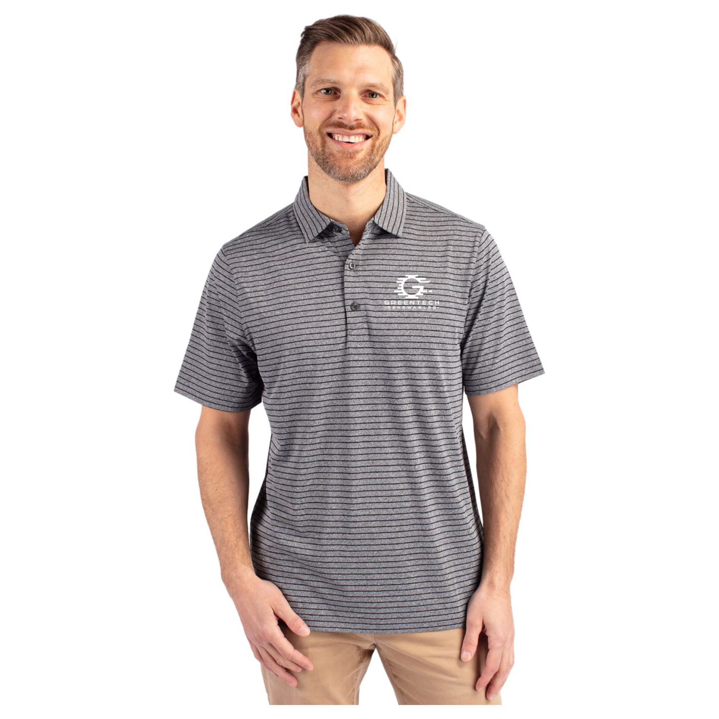 Cutter & Buck Forge Eco Heather Stripe Stretch Recycled Mens Polo - MCK01303