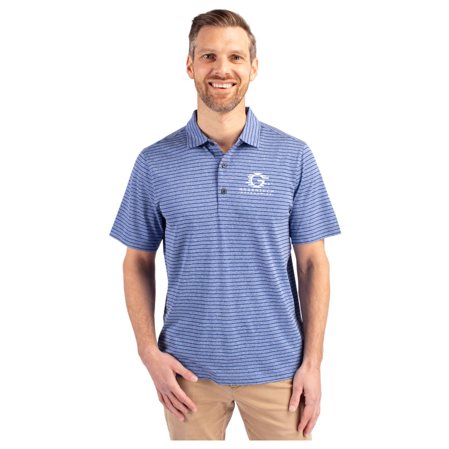 Cutter & Buck Forge Eco Heather Stripe Stretch Recycled Mens Polo - MCK01303