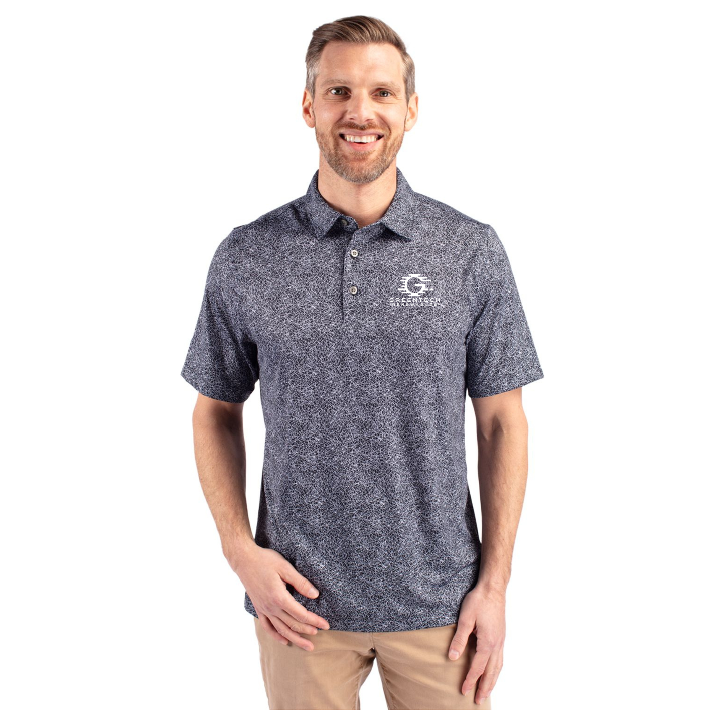 Cutter & Buck Pike Constellation Print Stretch Mens Polo - MCK01133