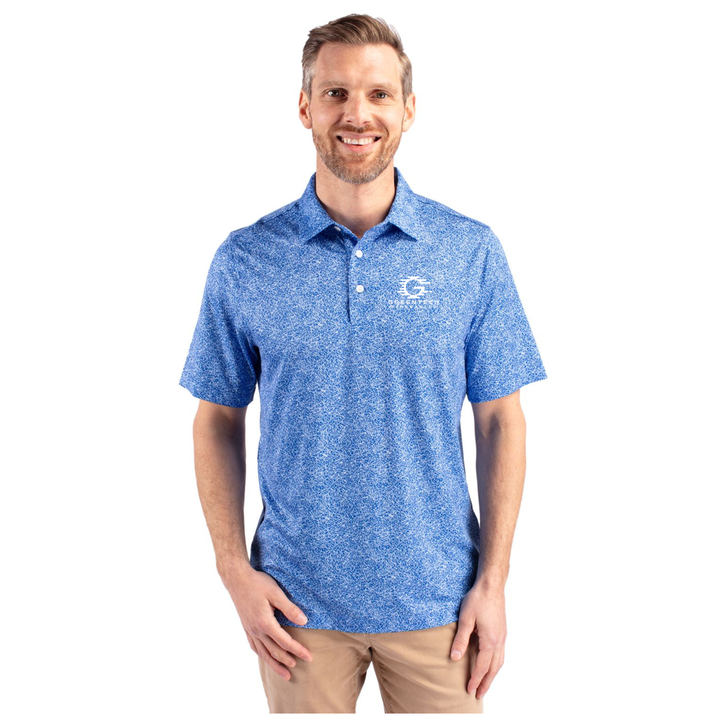 Cutter & Buck Pike Constellation Print Stretch Mens Polo - MCK01133