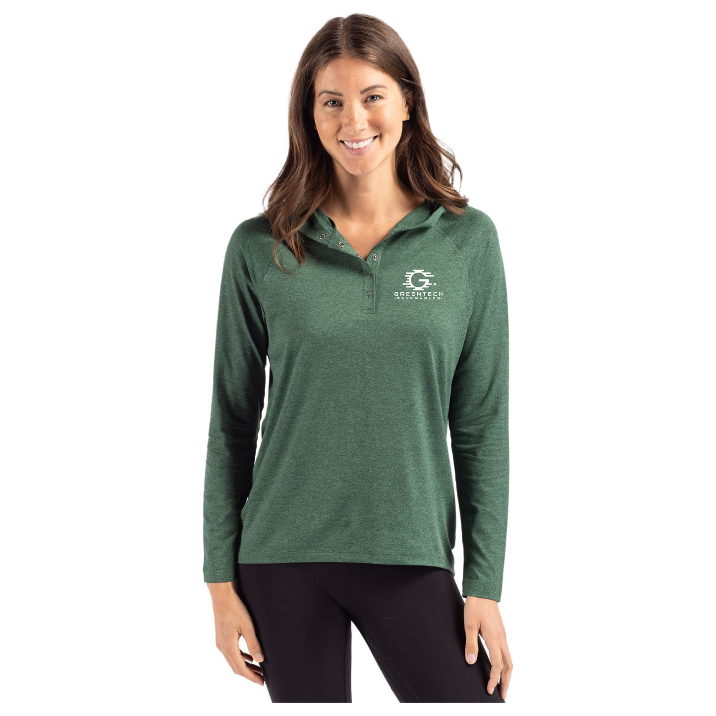 Cutter & Buck Coastline Epic Comfort Eco Recycled Womens Hooded Shirt - LCK00184